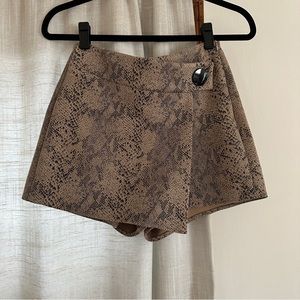 ZARA Snake Skin Print Split Skort
